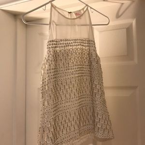 White Parker sequin top